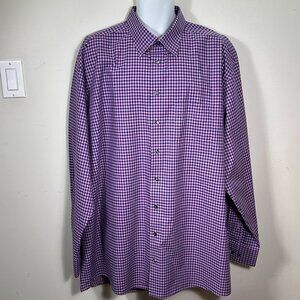 big & tall , Eton blue/purple plaids high quality dress shirt